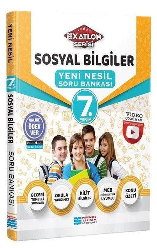 7.Sınıf Sosyal Bilgiler Video Çözümlü Soru Bankası - Exatlon Serisi | Evrensel İletişim Yayınları (İnce Kapak)
