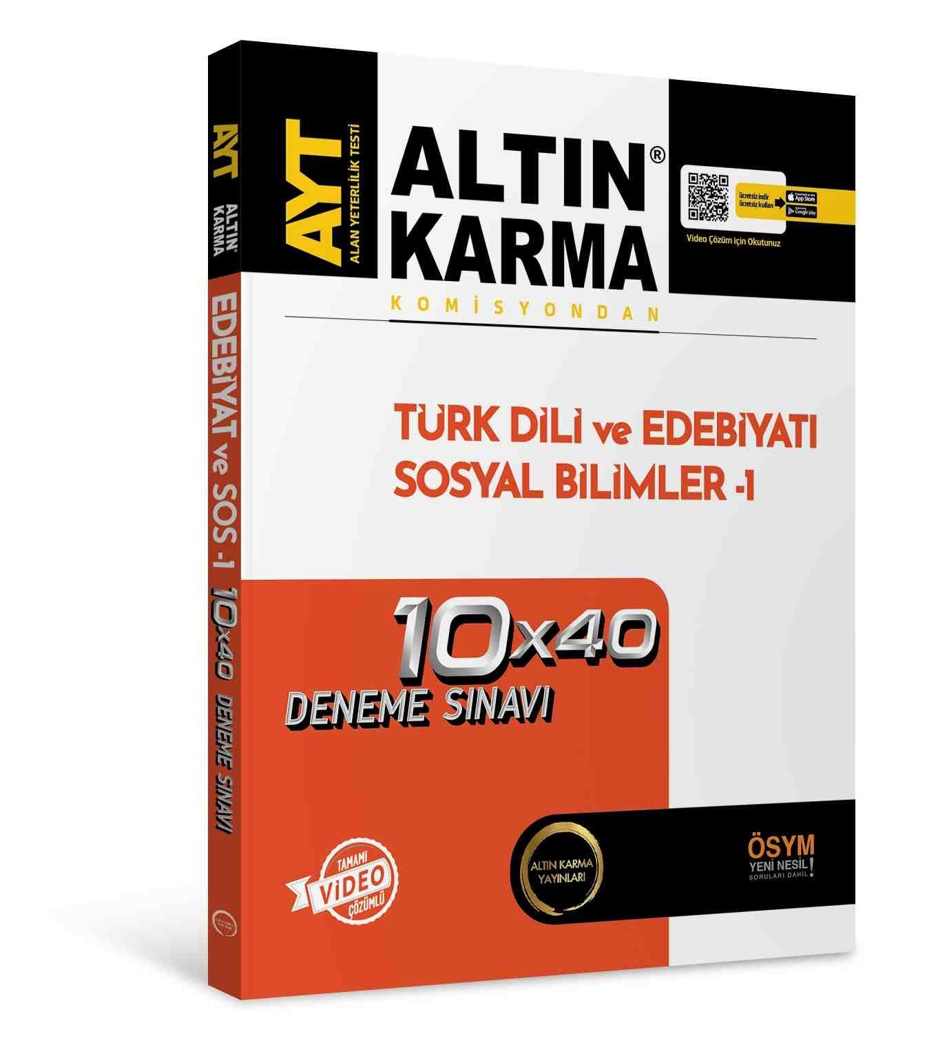 AYT Edebiyat Sosyal Bilimler 1 Deneme 10x40