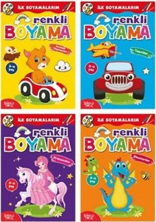 İlk Boyamalarım - Renkli Boyama (4 Kitap Takım) | Koloni Çocuk (Ciltsiz)