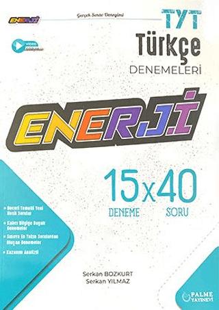 Palme YKS TYT Enerji Türkçe 15 Deneme Sınavı Video Çözümlü | Palme Yayınları (Ciltsiz) - Resim 1