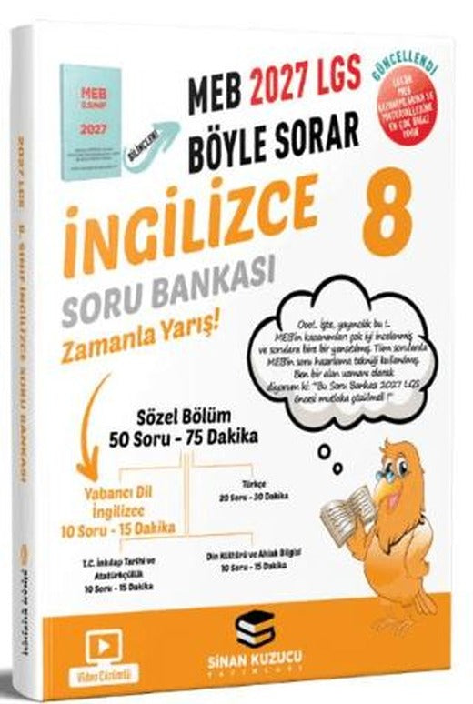 2027 8. Sınıf LGS İngilizce Soru Bankası | Sinan Kuzucu Yayınları (Ciltsiz)