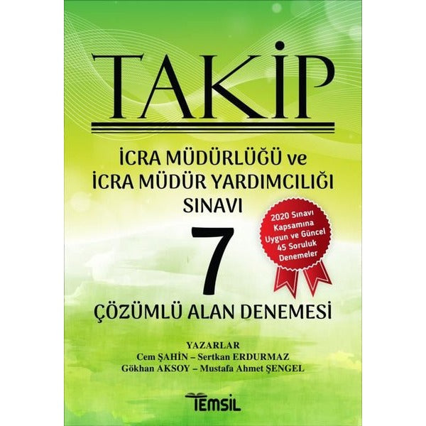 Takip İcra Müdürlüğü ve İcra Müdür Yardımcılığı Sınavı Çözümlü 7 Alan Denemesi