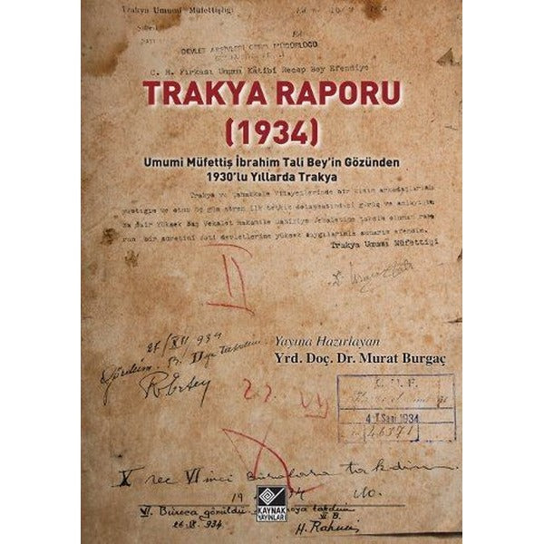 Trakya Raporu 1934 | Kaynak Yayınları (İnce Kapak)