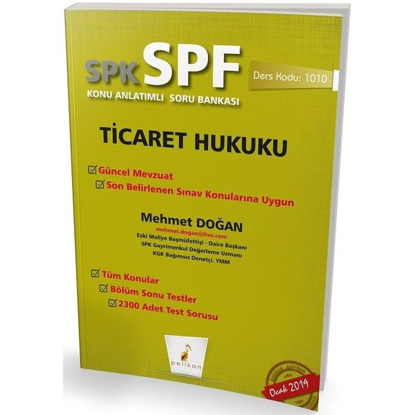 SPK - SPF Ticaret Hukuku Konu Anlatımlı Soru Bankası | Pelikan Tıp Teknik Yayıncılık (Ciltsiz)