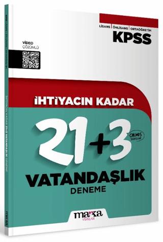 KPSS İhtiyacın Kadar Vatandaşlık 21+3 Deneme | Marka Yayınları (Ciltsiz) - Resim 1