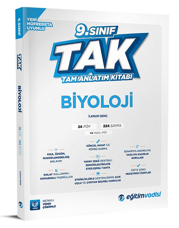 Eğitim Vadisi 2025 9. Sınıf Biyoloji Tak Tam Anlatım Kitabı - Komisyon kitap kapağı
