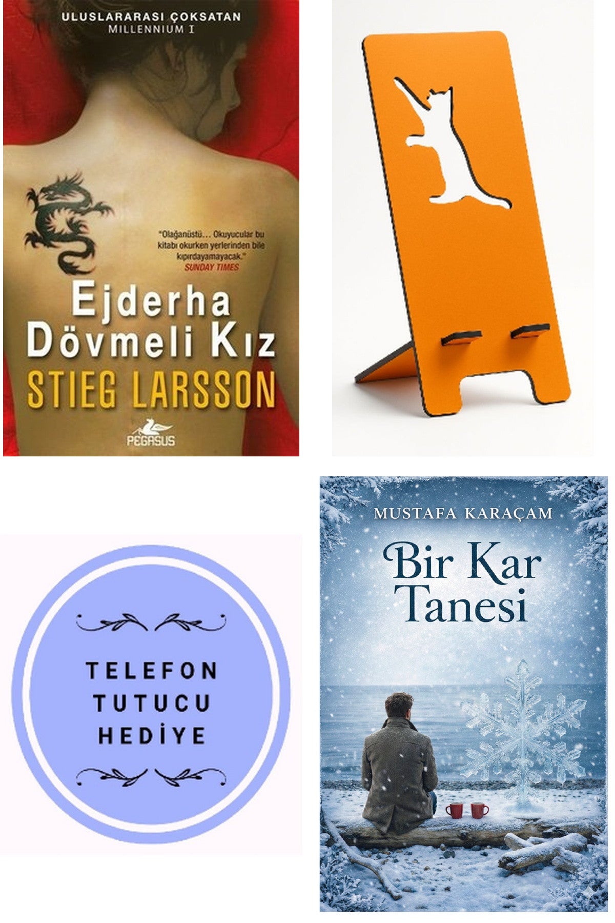 Ejderha Dövmeli Kız - Millennium Serisi 1.Kitap - Stieg Larsson + Telefon Tutucu + Bir Kar Tanesi kitap kapağı