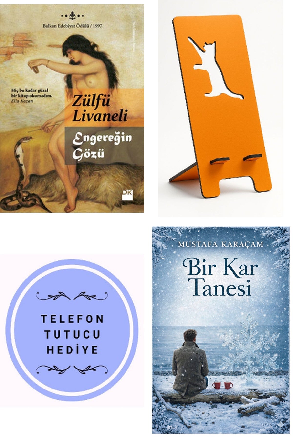 Engereğin Gözü - Zülfü Livaneli + Telefon Tutucu + Bir Kar Tanesi kitap kapağı