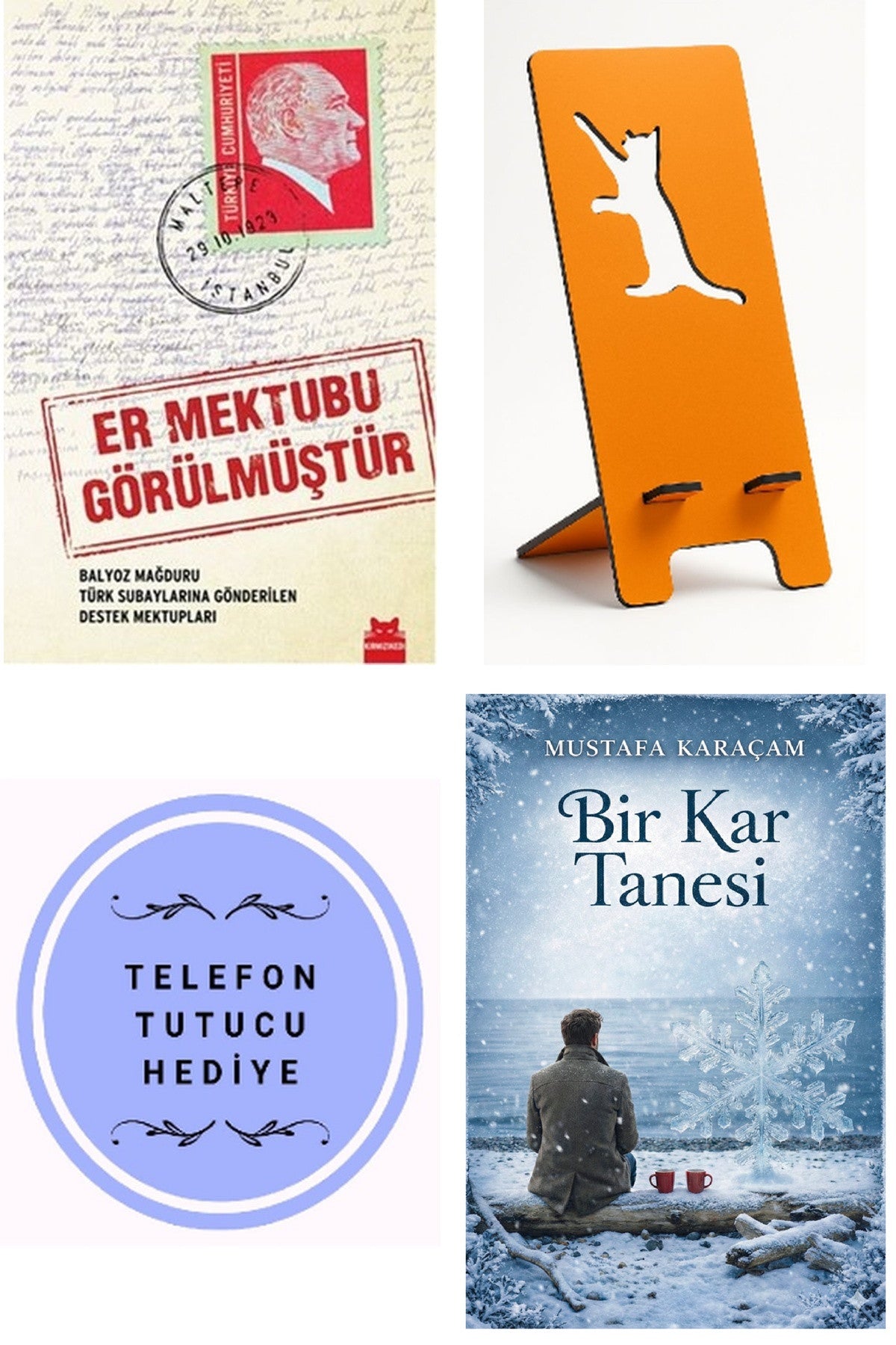 Er Mektubu Görülmüştür + Telefon Tutucu + Bir Kar Tanesi kitap kapağı