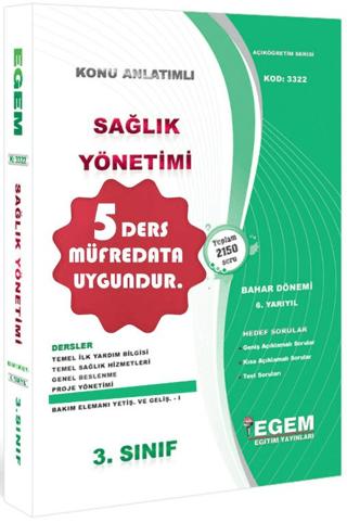 3. Sınıf 6. Yarıyıl Konu Anlatımlı Sağlık Yönetimi - Kod 3322