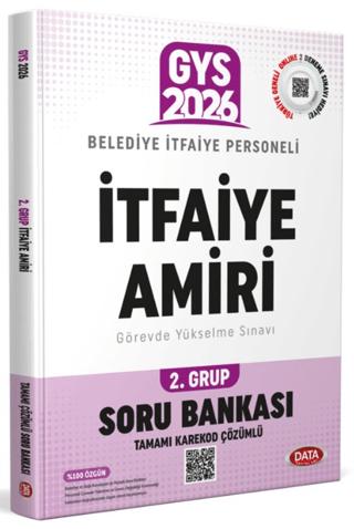 Belediye İtfaiye Personeli İtfaiye Amiri 2. Grup GYS Soru Bankası (Tamamı Karekod Çözümlü) | Data Yayınları (Ciltsiz) - Resim 1