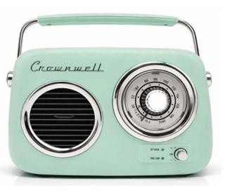 Retro Tasarımlı Bluetooth FM Radyo Mint Yeşil | Crownwell - Resim 1