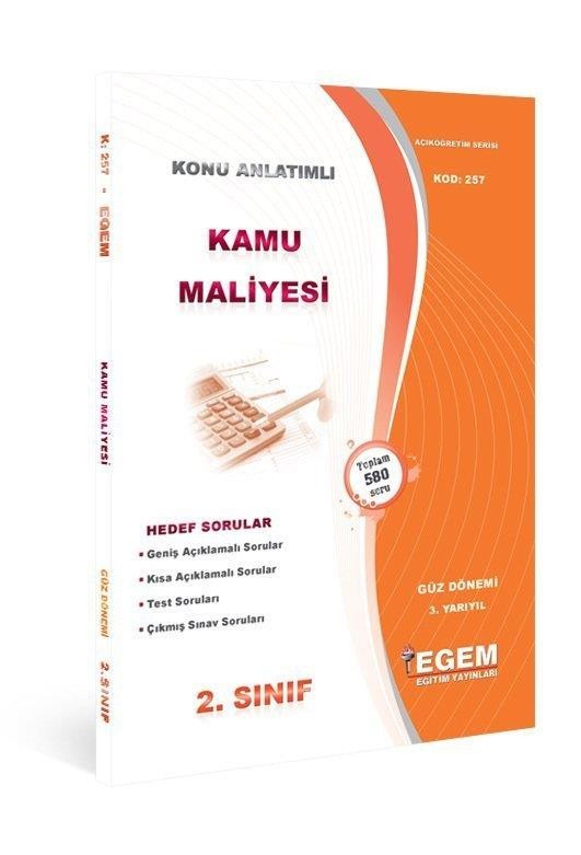 2. Sınıf 3. Yarıyıl Kamu Maliyesi Konu Anlatımlı Soru Bankası - Kod 257