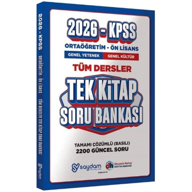 2026 KPSS Ortaöğretim Önlisans Tüm Dersler Tek Kitap Soru Bankası | Saydam Yayınları (Ciltsiz)