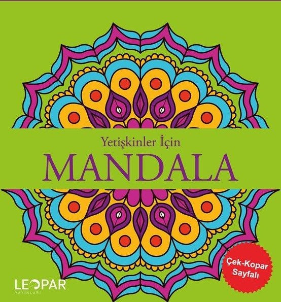 Yetişkinler İçin Mandala - Yeşil | Leopar Yayınları (İnce Kapak)