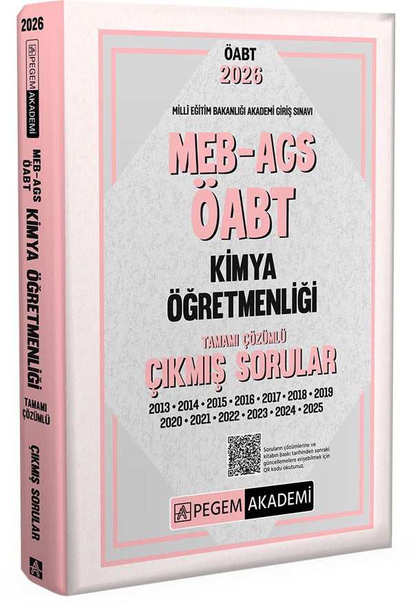 2026 MEB AGS ÖABT Kimya Öğretmenliği Tamamı Çözümlü Çıkmış Sorular | Pegem Akademi Yayıncılık (İnce Kapak)