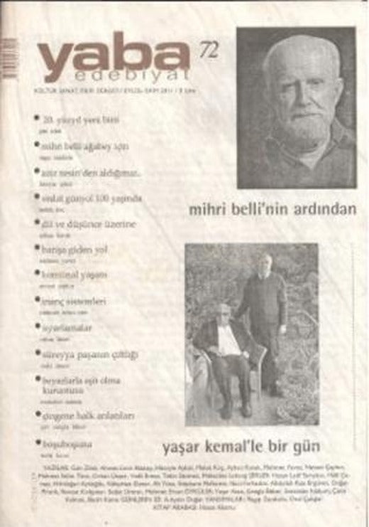 Yaba Edebiyat Dergisi Sayı: 72 | Yaba Dergisi Yayınları (Ciltsiz)