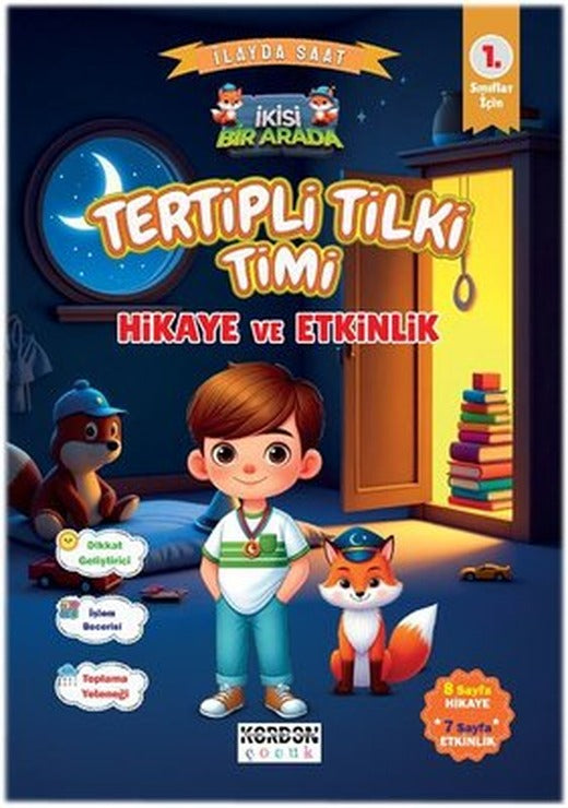 Tertipli Tilki Timi Hikaye ve Etkinlik 1. Sınıflar İçin (İkisi Bir Arada Renkli Resimli) | Kordon Çocuk (İnce Kapak)