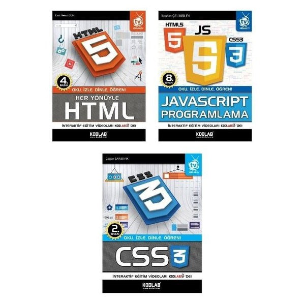 Web Programlama Seti - 3 Kitap Takım | Kodlab (İnce Kapak)