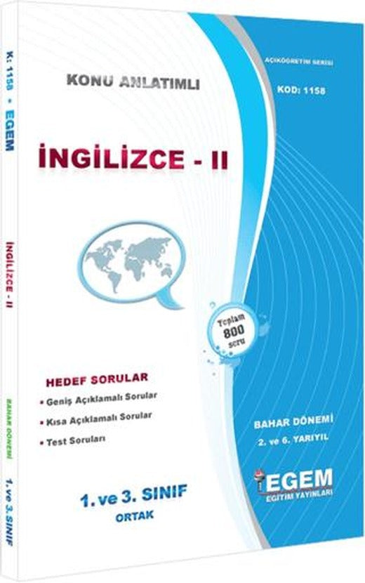 1. Sınıf İngilizce-II (Bahar Dönemi) Konu Anlatımlı Soru Bankası