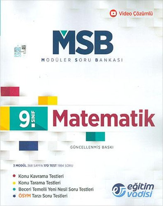 Eğitim Vadisi 9.Sınıf Matematik MSB Modüler Soru Bankası 2024 öncesi müfredat
