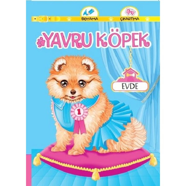Yavru Köpek Evde-Boyama Çıkartma | Koloni Çocuk Yayınları
