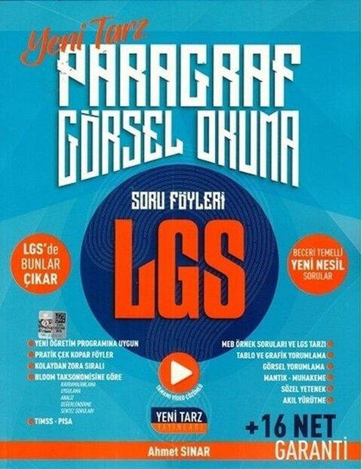 8.Sınıf LGS Paragraf Görsel Okuma Soru Föyleri | Yeni Tarz Yayınları (İnce Kapak)