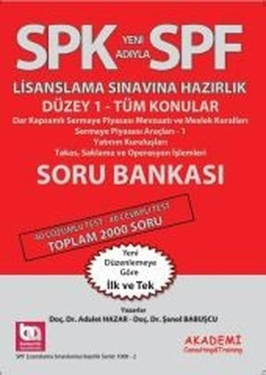 SPK Düzey 1 Tüm Konular Soru Bankası | Akademi Consulting (İnce Kapak)