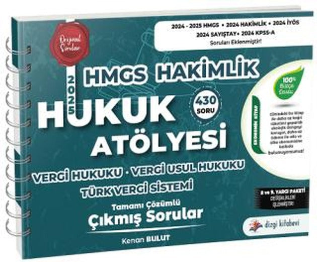 Hukuk Atölyesi HMGS Hakimlik Vergi, Vergi Usul Hukuku, Türk Vergi Sistemi Çıkmış Sorular Çözümlü | Dizgi Kitap (Ciltsiz)
