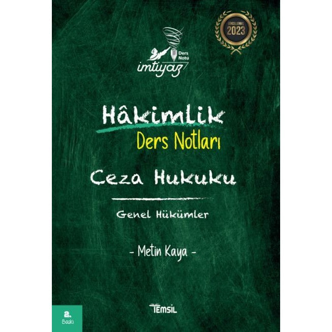 İmtiyaz Ceza Hukuku Genel Hükümler Hakimlik Ders Notları
