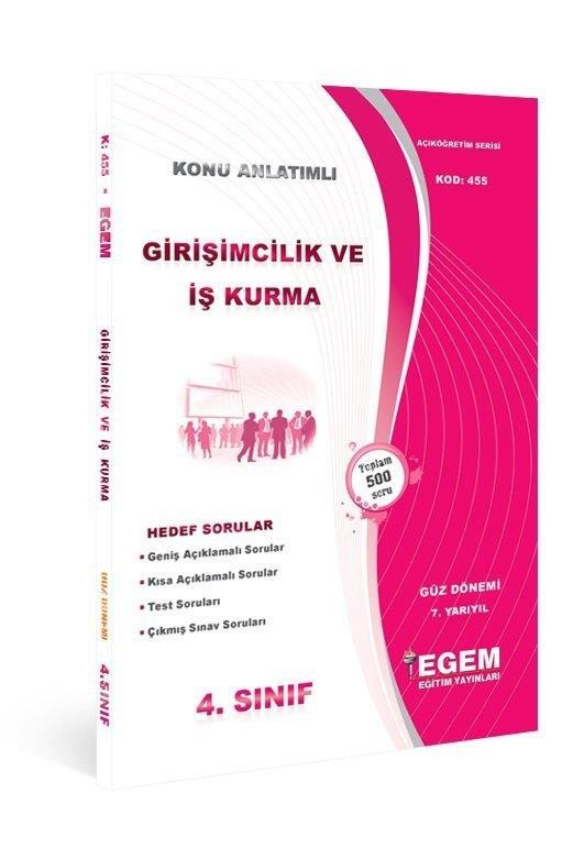 Girişimcilik ve İş Kurma Konu Anlatımlı Hedef Sorular 4. Sınıf Güz Dönemi 7. Yarıyıl (Kod 455)