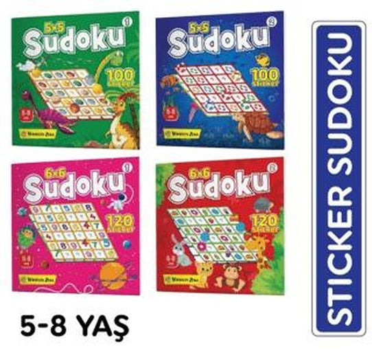 5-8 Yaş Stickerlı Sudoku Seti (Dikkat ve Zeka Geliştiren Bulmacalar Serisi, 440 Adet Çıkartma)