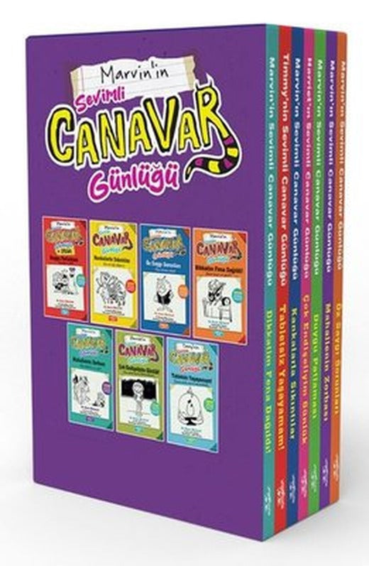 Marvin'in Sevimli Canavar Günlüğü Seti - 7 Kitap Takım - Kutulu | Yediveren Çocuk (İnce Kapak)