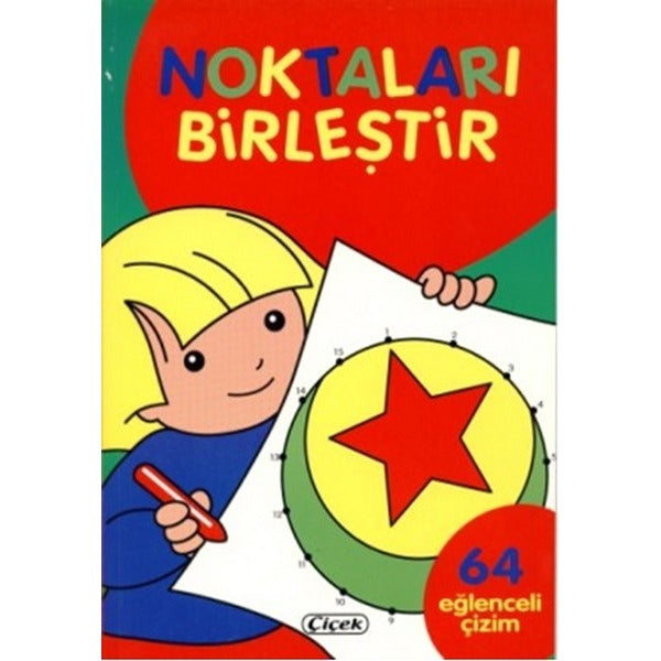Noktaları Birleştir - Kırmızı | Çiçek Yayıncılık (Ciltsiz)