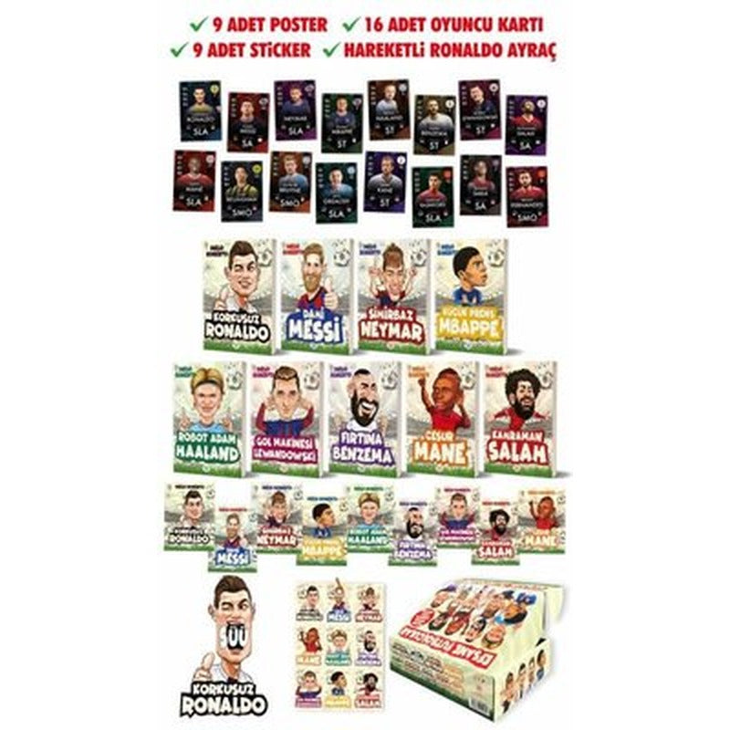 Efsane Futbolcular Seti - 9 Kitap Takım - Kutulu | Dokuz Yayınları