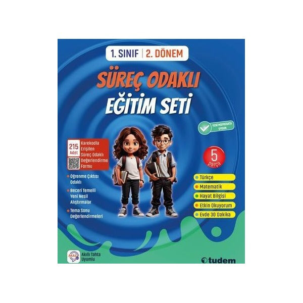 1. Sınıf 2. Dönem 5 Parça Süreç Odaklı Eğitim Seti | Tudem Yayınları - Ders Kitapları (İnce Kapak)