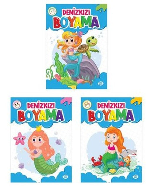Deniz Kızı Boyama Seti - 3 Kitap Takım | Dokuz Yayınları