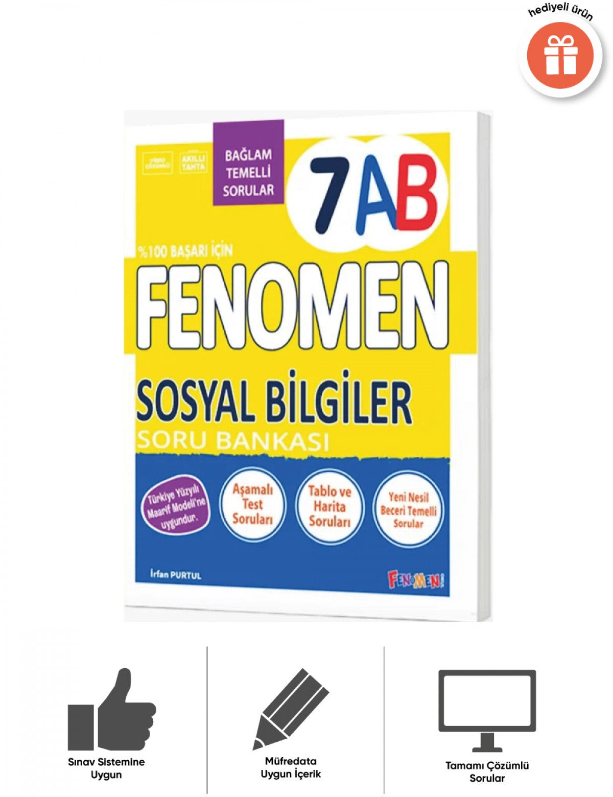 Fenomen 7. Sınıf Sosyal Bilgiler AB Soru Bankası Fenomen Yayınları kitap kapağı