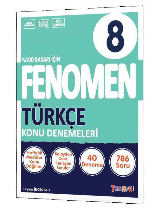 Fenomen Okul 2024 8. Sınıf Türkçe 40 Lı Konu Denemeleri - Kolektif kitap kapağı