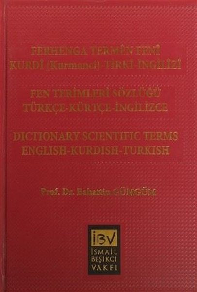 Ferhenga Termen Feni - Fen Terimleri Sözlüğü - Türkçe Kürtçe İngilizce - Bahattin Gümgüm kitap kapağı