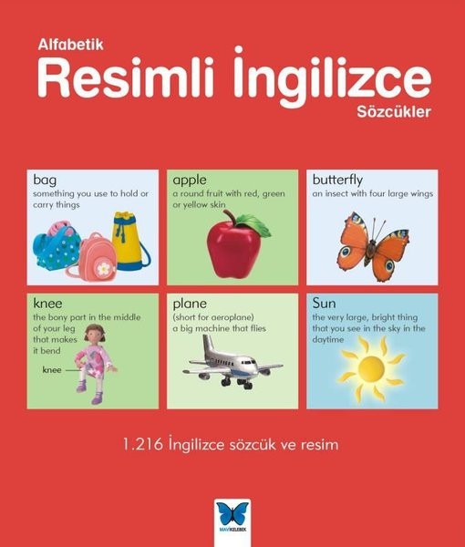 Alfabetik Resimli İngilizce Sözcükler | Mavi Kelebek Yayınları (Ciltsiz)