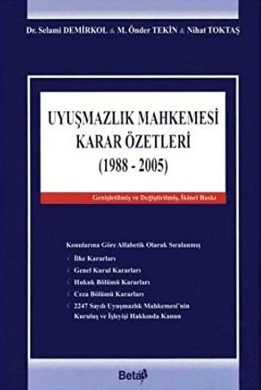 Uyuşmazlık Mahkemesi Karar Özetleri (1988-2005) | Beta Yayınevi (Ciltli)