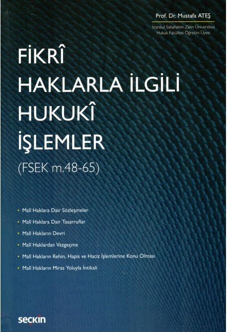 Fikri Haklarla İlgili Hukuki İşlemler kitap kapağı