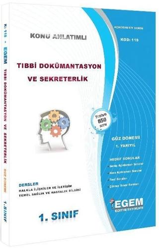 1. Sınıf 1. Yarıyıl Tıbbi Dokümantasyon ve Sekreterlik Konu Anlatımlı - Kod 118