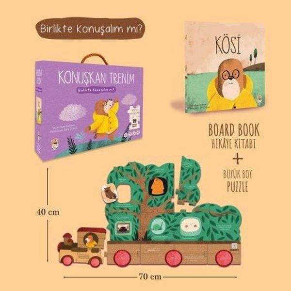 Kösi - Konuşkan Trenim Puzzle ve Kitap | Sincap Kitap (Ciltli) - Resim 1