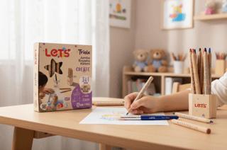 Let’s Triola 3in1 Jumbo Boyama Kalemi 12 Renk 6 mm + Fırça | Lets - Resim 1