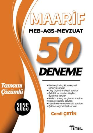 MEB-AGS Mevzuat MAARİF 50 Deneme Çözümlü | Temsil Kitap (Ciltsiz) - Resim 1