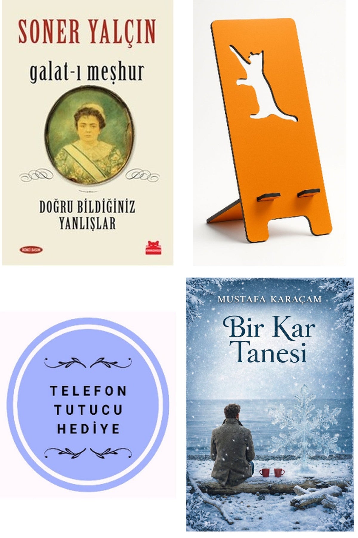 Galat-ı Meşhur - Doğru Bildiğiniz Yanlışlar - Soner Yalçın + Telefon Tutucu + Bir Kar Tanesi kitap kapağı
