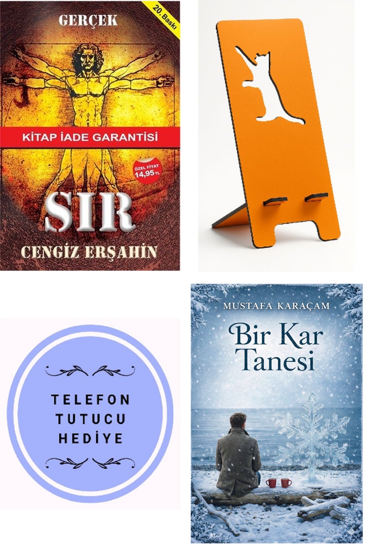 Gerçek Sır - Cengiz Erşahin + Telefon Tutucu + Bir Kar Tanesi kitap kapağı