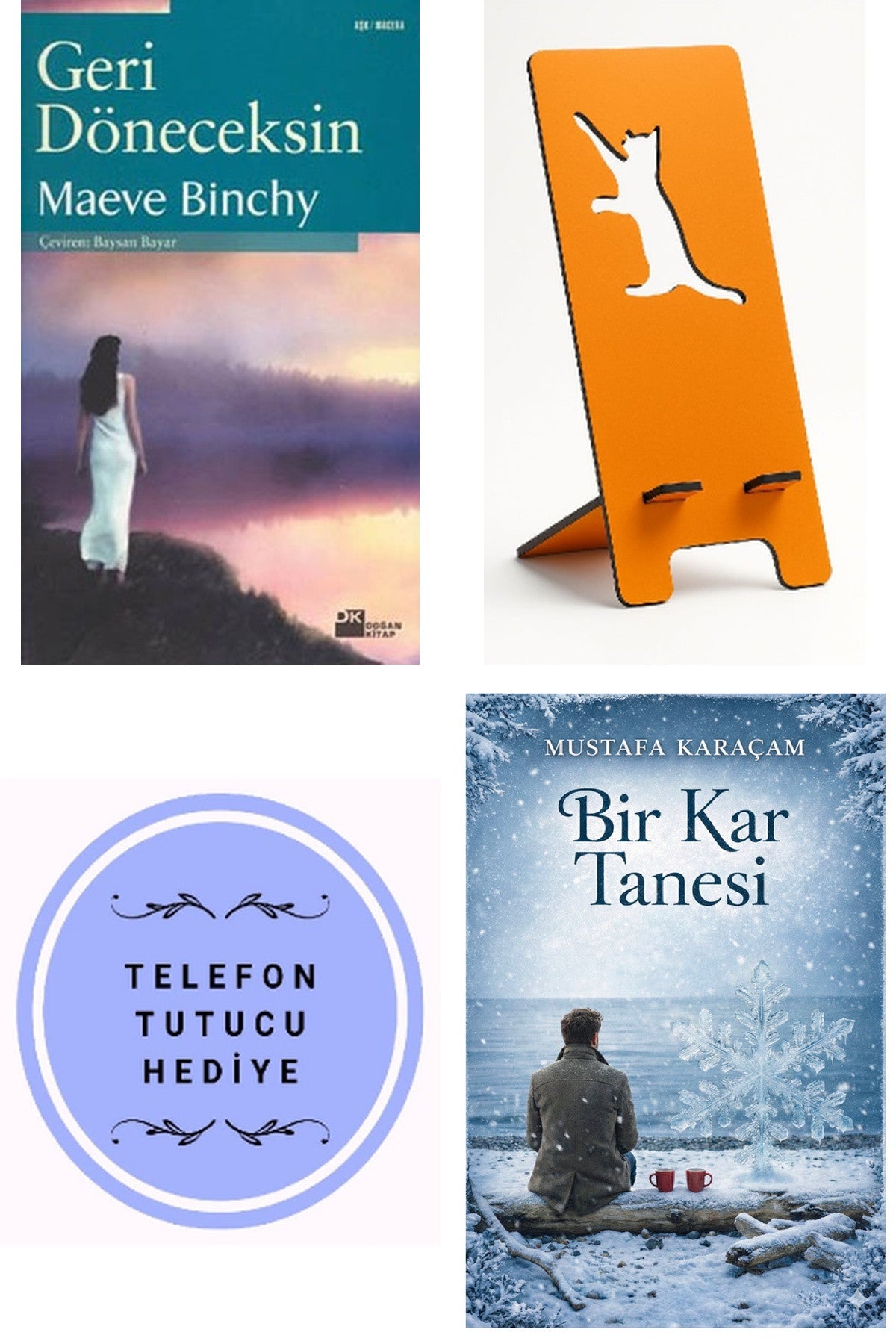 Geri Döneceksin - Maeve Binchy + Telefon Tutucu + Bir Kar Tanesi kitap kapağı